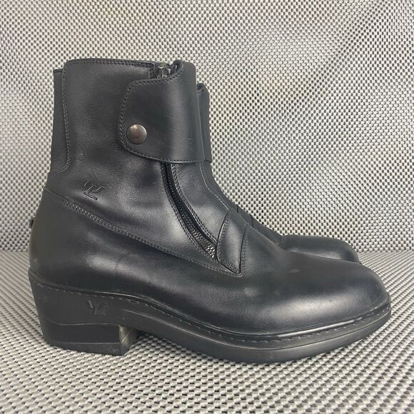 Landi Equestrian Riding Boots Size 9 Black Leather Zipper...